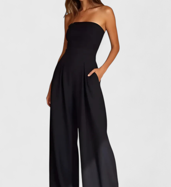 Llona - Elegantní plátěný overal bez rukávů