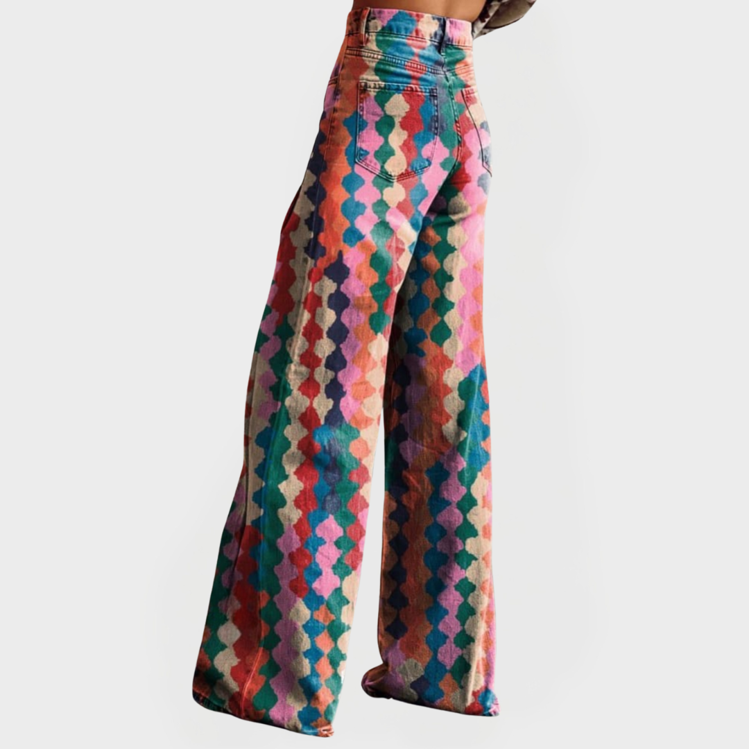 Martina – Barevné Džíny s Širokými Nohavicemi pro Moderní Vzhledy