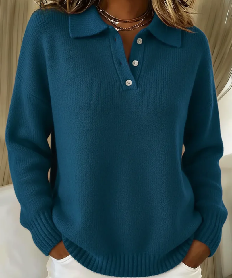 Lucía - Svetr na knoflíky s polo límcem