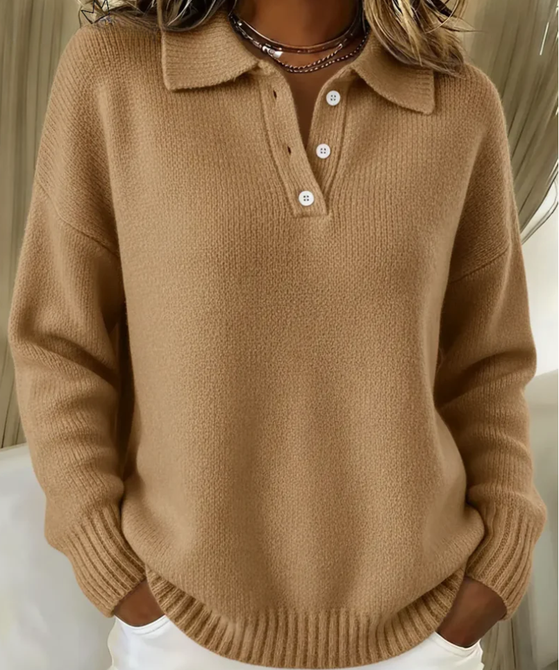 Lucía - Svetr na knoflíky s polo límcem