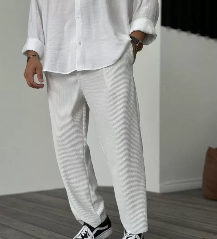 Freddie | Elegantní žebrované kalhoty
