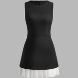 Valentina - Dvoubarevné plisované šaty bez rukávů