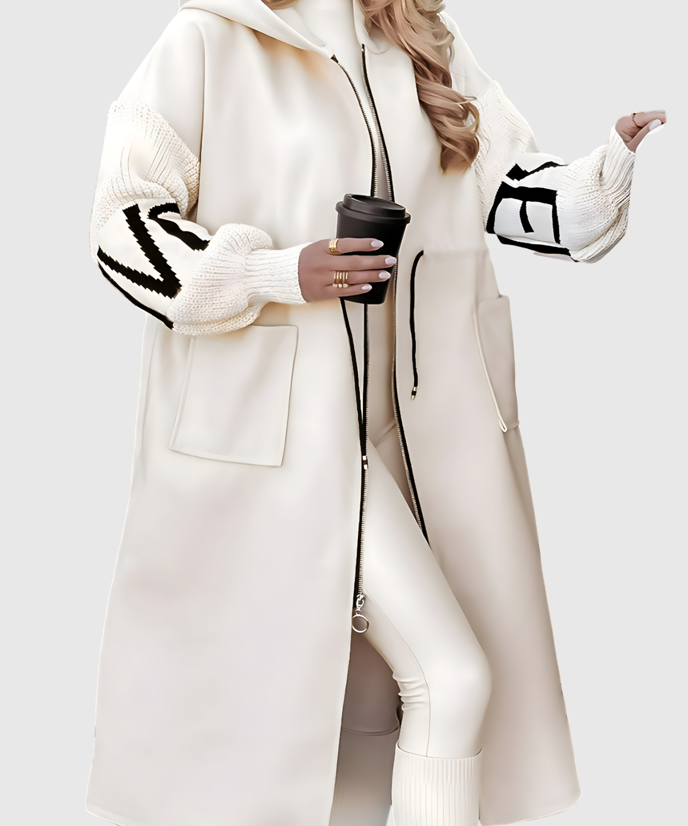 Monika - Elegantní Kapucňový Kabát