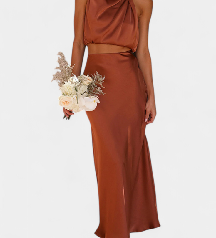 Hanna - Set s drapovanou sukní bez zad