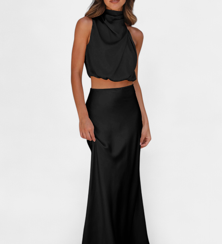 Hanna - Set s drapovanou sukní bez zad