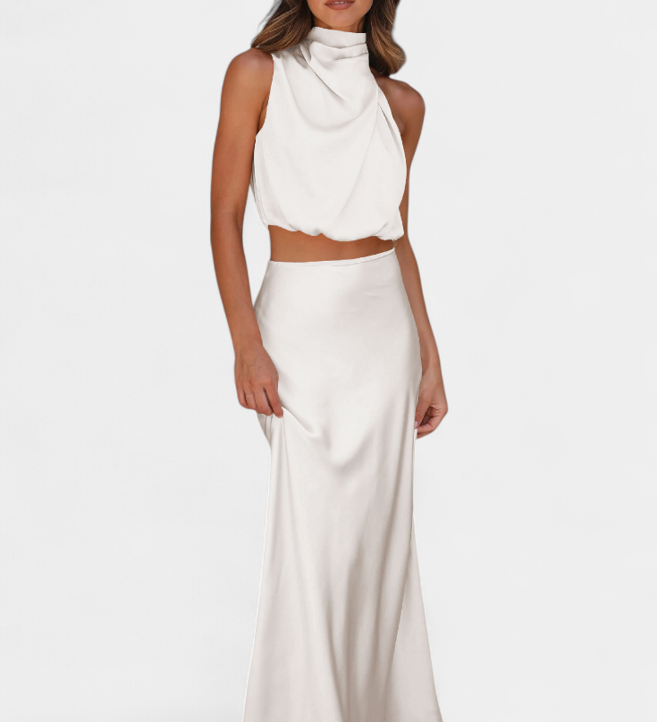 Hanna - Set s drapovanou sukní bez zad