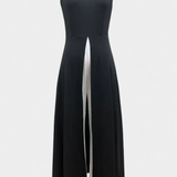 Alicia - Dvoubarevná elegantní souprava bez rukávů se širokými kalhotami