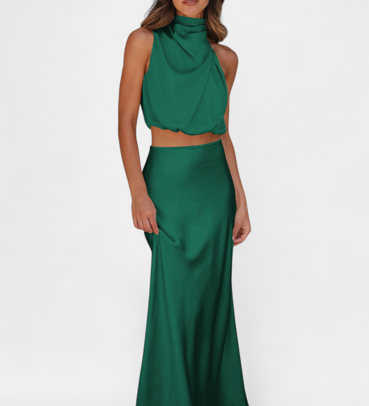 Hanna - Set s drapovanou sukní bez zad