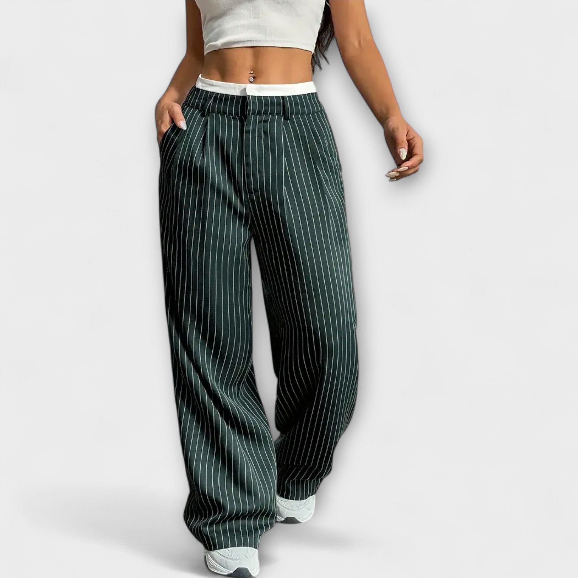 Camilla – Dámské pruhované kalhoty