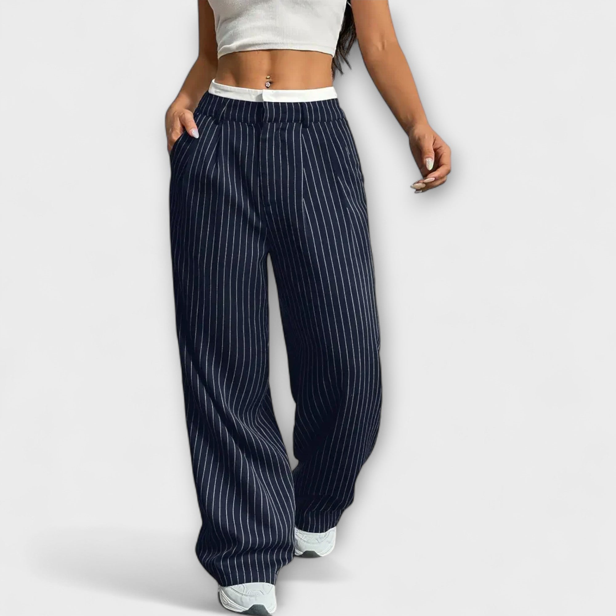 Camilla – Dámské pruhované kalhoty