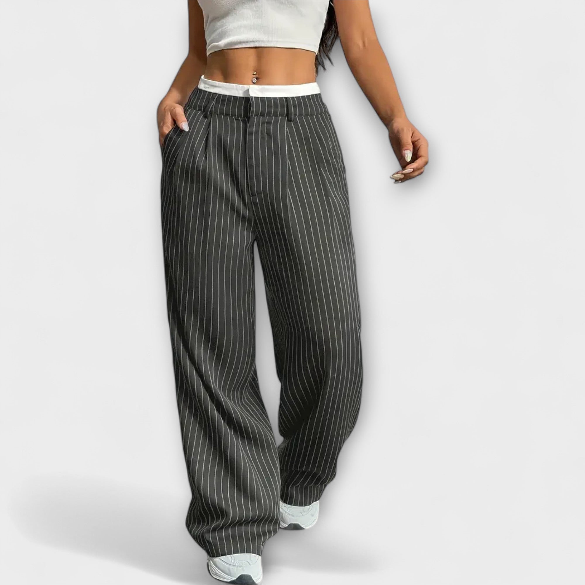 Camilla – Dámské pruhované kalhoty