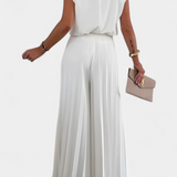 Liora - Dvoudílná souprava se strukturovaným topem a plisovanými kalhotami