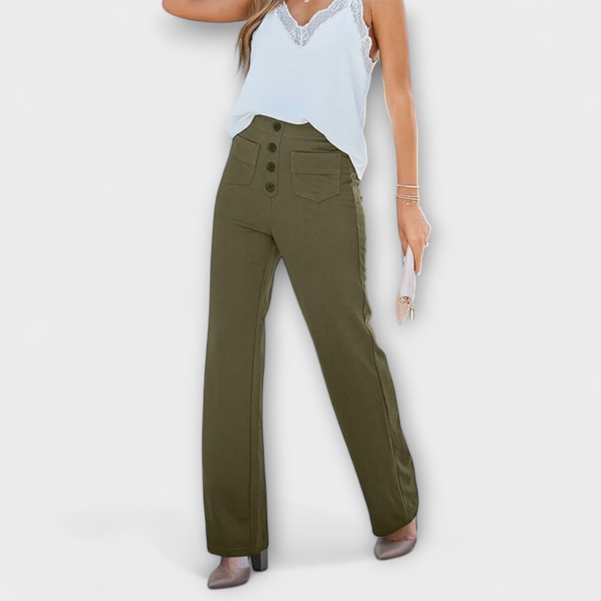 Alice – elastické volnočasové kalhoty s vysokým pasem