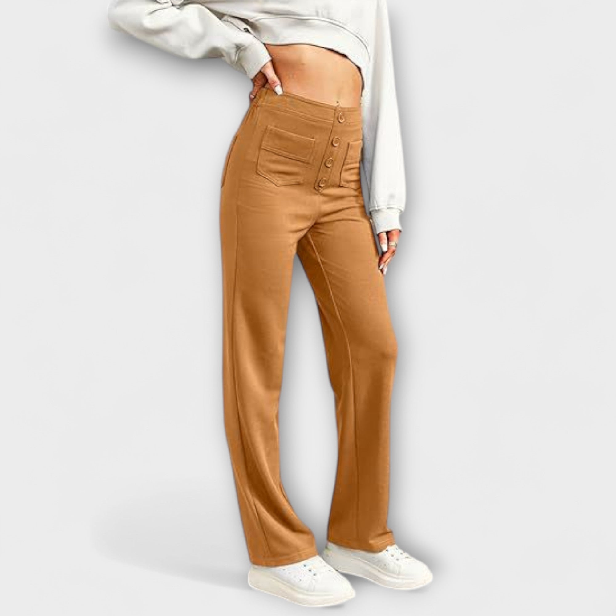 Alice – elastické volnočasové kalhoty s vysokým pasem