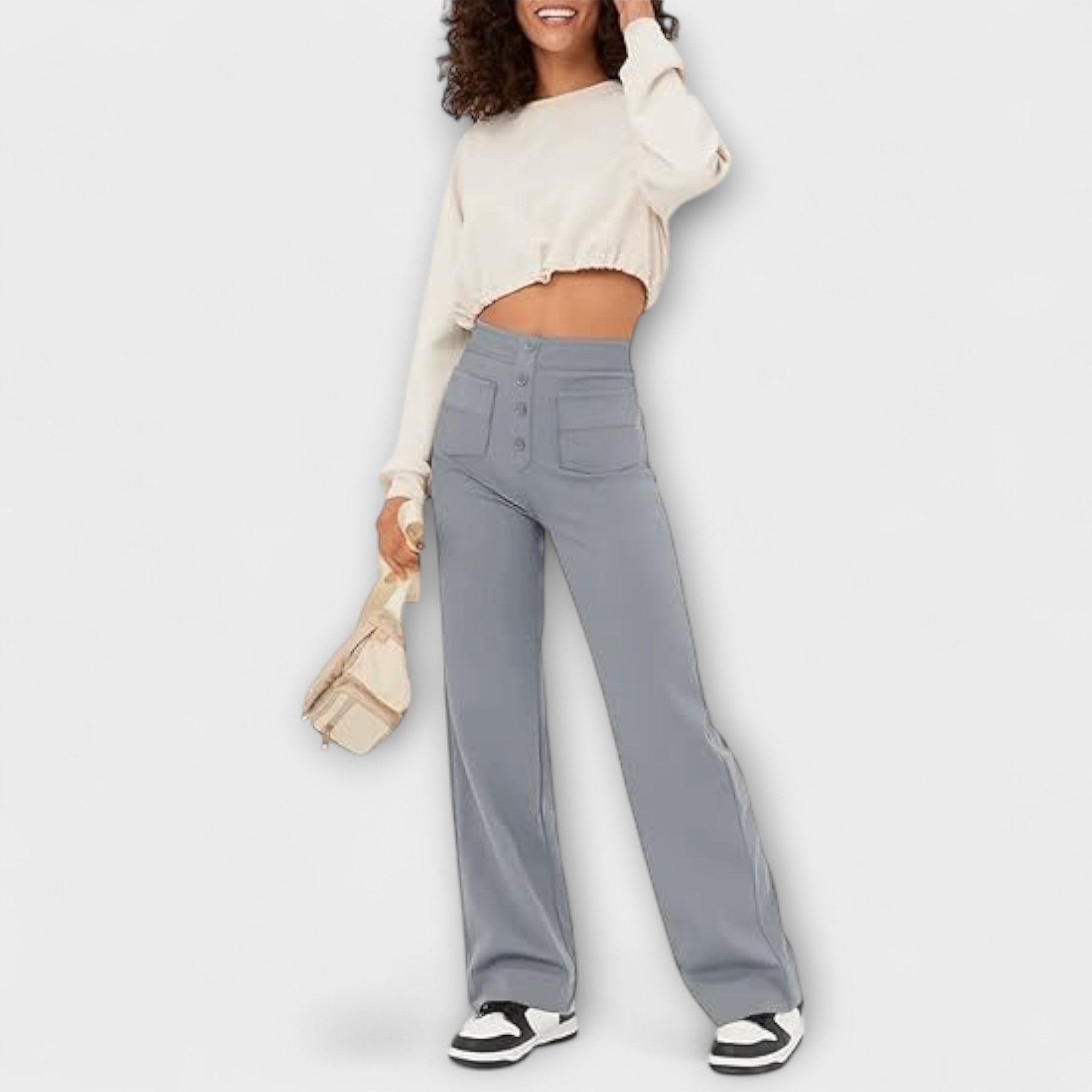 Alice – elastické volnočasové kalhoty s vysokým pasem