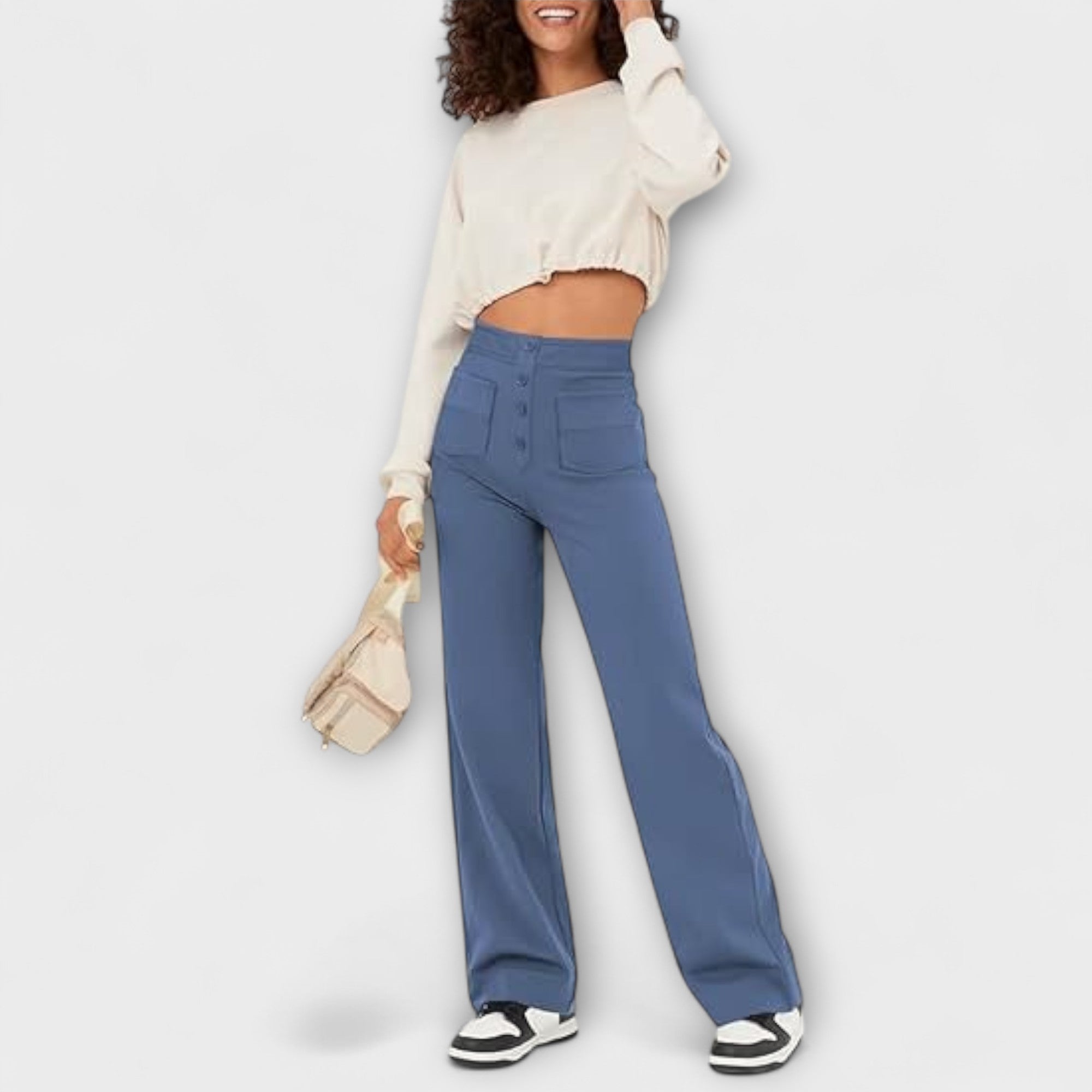 Alice – elastické volnočasové kalhoty s vysokým pasem