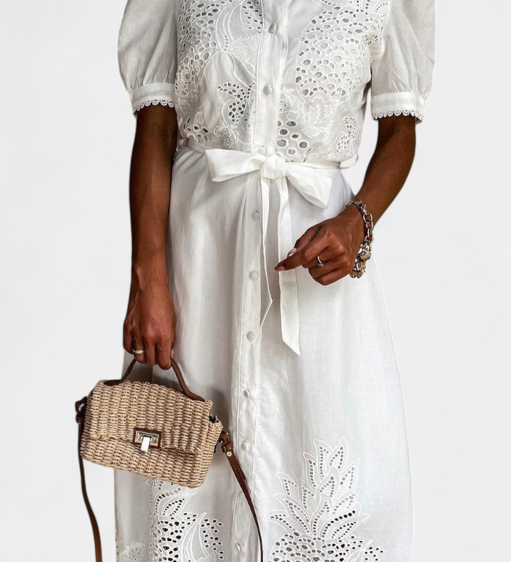 Nerea - Košilové šaty vyšívané